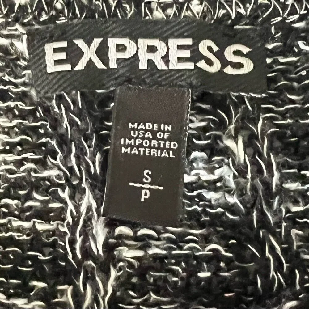 Express Knit Black & White High Low Womens Sweater Shirt Size Small - Picture 9 of 9